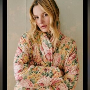 Sezane Kalvin Coat in London Bouquet size XS